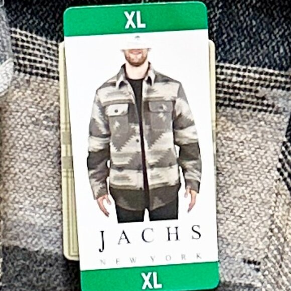 Jachs New York Men's Wool Blend Sherpa Lined Jacket XL Gray Aztec Western NEW - Picture 15 of 16